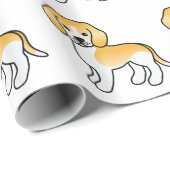 Lemon and White Beagle Dogs Cadeaupapier (Rol Hoek)