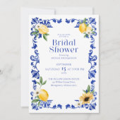 Lemon & Antiek blauw Vrijgezellenfeest met een aar Kaart (Voorkant)