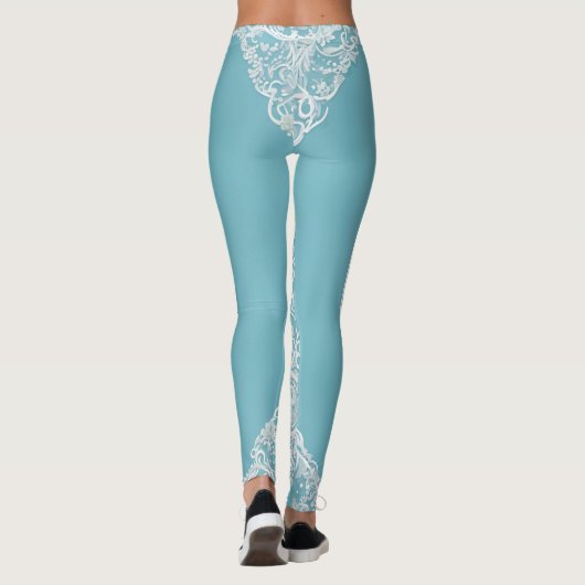 Lemon Aqua AI art Leggings (Achterkant)