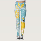 Lemon Aqua AI art Leggings (Voorkant)