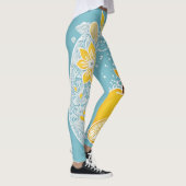 Lemon Aqua AI art Leggings (Rechts)