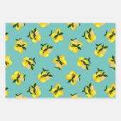 Lemon Aqua Gingham Inpakpapier Vel (Voorkant)