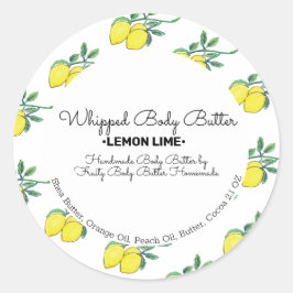 Lemon Art Body Butter Bad Branding Verpakking Ronde Sticker