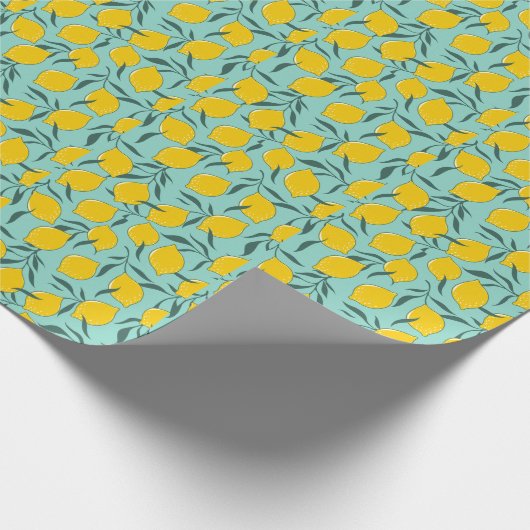 Lemon Art Mode Abstract Naadloos Cadeaupapier (Hoek)