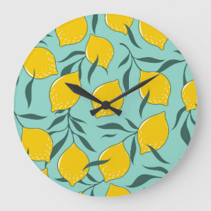 Lemon Art Mode Abstract Naadloos Grote Klok