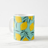 Lemon Art Mode Abstract Naadloos Koffiemok (Voorkant links)