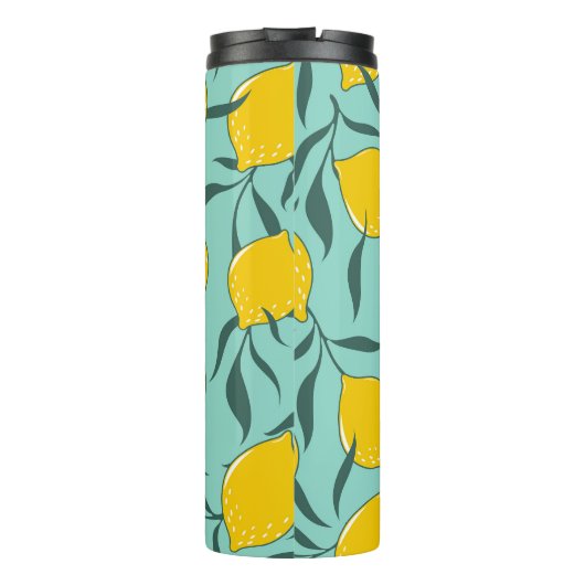 Lemon Art Mode Abstract Naadloos Thermosbeker (Achterkant)