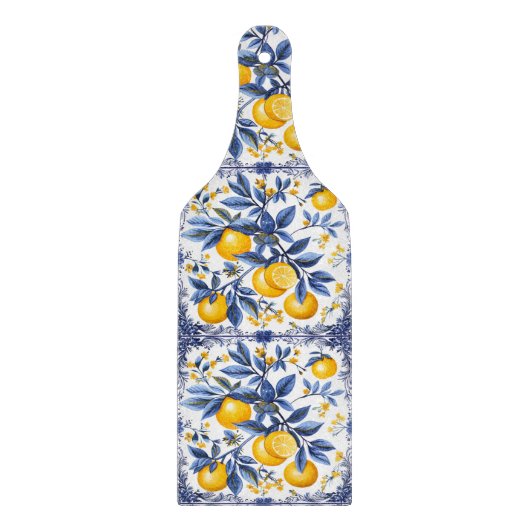 Lemon Azulejo met blauwe elementen Snijplank (Voorkant)