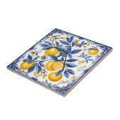 Lemon Azulejo met blauwe elementen Tegeltje (Zijkant)