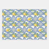 Lemon Azulejo Tegels Patroon Inpakpapier Vel (Voorkant)