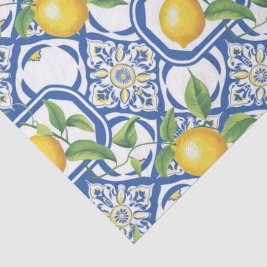 Lemon Azulejo Tegels Patroon Tissuepapier (Detail)