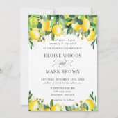 Lemon Azure Summer Greenery Wedding Kaart (Voorkant)