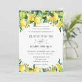 Lemon Azure Summer Greenery Wedding Kaart (Staand voorkant)