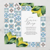 Lemon Baby Douche Uitnodigingen Lemondrop Thema (Voorkant / Achterkant)