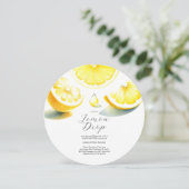 Lemon Baby Douche Uitnodigingen Lemondrop Thema (Staand voorkant)