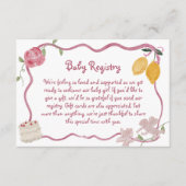 Lemon Baby Girl Gift Registry Details Informatiekaartje (Voorkant)