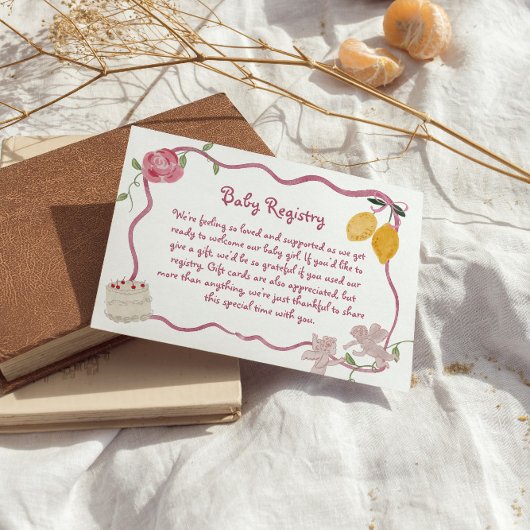 Lemon Baby Girl Gift Registry Details Informatiekaartje