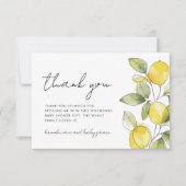 Lemon Baby shower Bedankkaart (Voorkant)