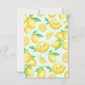 Lemon Baby shower Bedankkaart (Achterkant)
