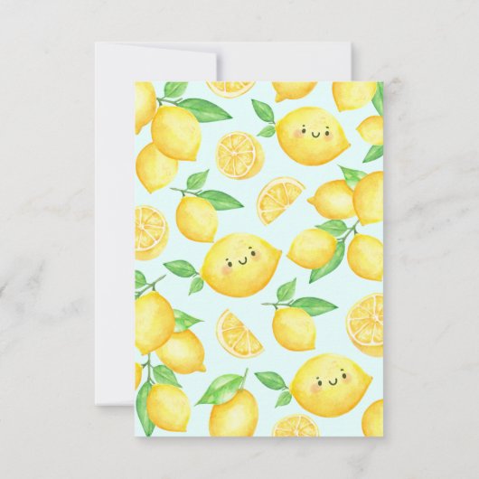 Lemon Baby shower Bedankkaart (Achterkant)