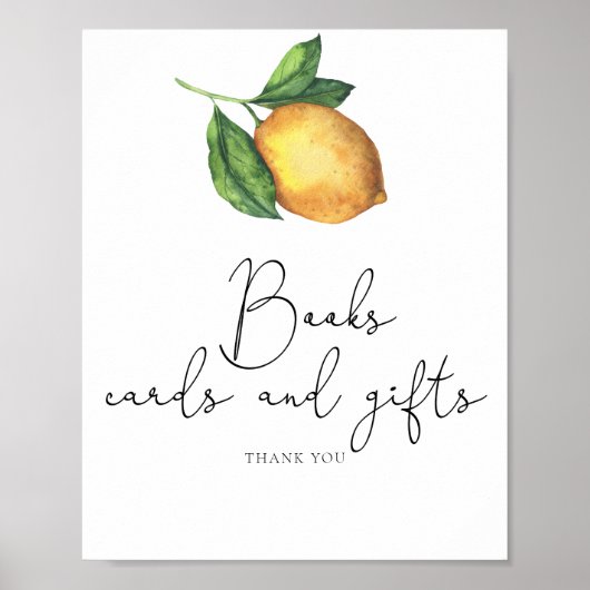 Lemon baby shower Boeken kaarten en geschenken Poster (Voorkant)