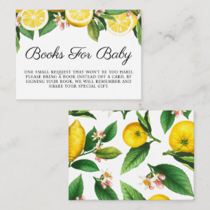 Lemon Baby shower boeken voor Baby Informatiekaartje