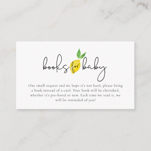 Lemon Baby shower boeken voor Baby Kaarten (Voorkant)