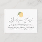 Lemon Baby shower Books for Baby Informatiekaartje (Voorkant)