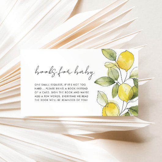 Lemon Baby shower Books for Baby Informatiekaartje