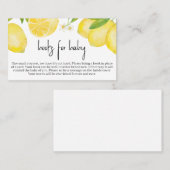 Lemon Baby shower Books for Baby Visitekaartje (Voorkant / Achterkant)