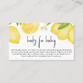 Lemon Baby shower Books for Baby Visitekaartje (Voorkant)