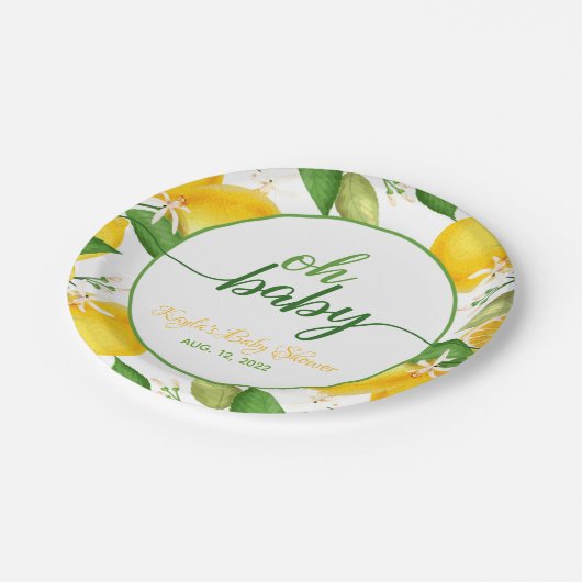 Lemon Baby shower Bord - Oh Baby - Aangepast (Gekanteld)