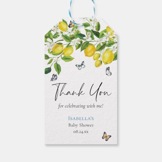 Lemon Baby shower Cadeaulabel (Achterkant)