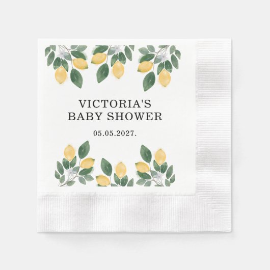 Lemon Baby Shower Candy  Servet (Voorkant)