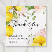 Lemon Baby shower Dank u Party Labels (Voorkant)