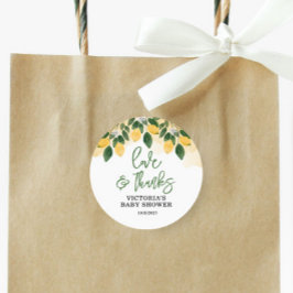 Lemon Baby shower Dank u Ronde Sticker