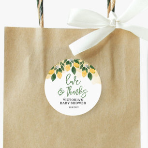 Lemon Baby shower Dank u Ronde Sticker