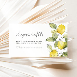 Lemon Baby shower Diaper Raffle Informatiekaartje
