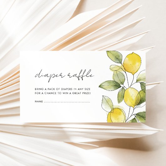 Lemon Baby shower Diaper Raffle Informatiekaartje
