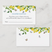 Lemon Baby shower Diaper Raffle Informatiekaartje (Voorkant / Achterkant)