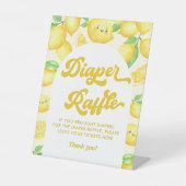 Lemon Baby shower Diaper Raffle Reclamebord Met Voetstuk (Voorkant)