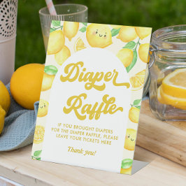 Lemon Baby shower Diaper Raffle Reclamebord Met Voetstuk