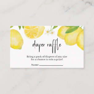 Lemon Baby shower Diaper Raffle Visitekaartje