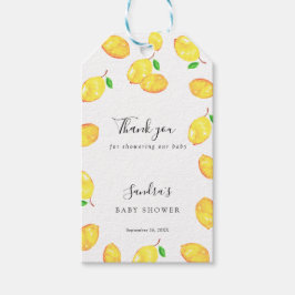 Lemon Baby shower Elegant Dank u het Lijst van het Cadeaulabel