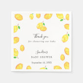 Lemon Baby shower Elegant Dank u het Lijst van het Servet (Voorkant)