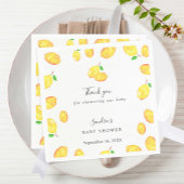 Lemon Baby shower Elegant Dank u het Lijst van het Servet