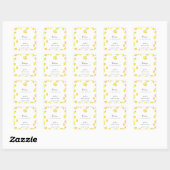 Lemon Baby shower Elegant Dank u het Lijst van het Vierkante Sticker (Vel)