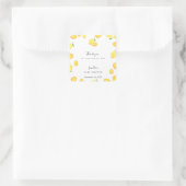 Lemon Baby shower Elegant Dank u het Lijst van het Vierkante Sticker (Tas)