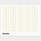 Lemon Baby shower Elegant Dank u het Lijst van het Vierkante Sticker (Vel)