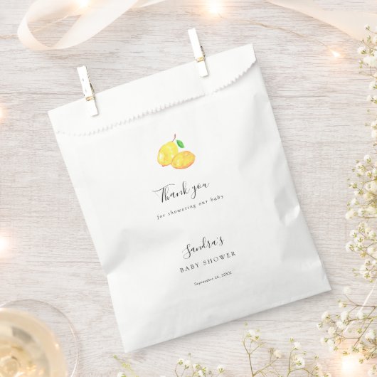 Lemon Baby shower Elegant Dank u wel Bedankzakje (Geknipt)